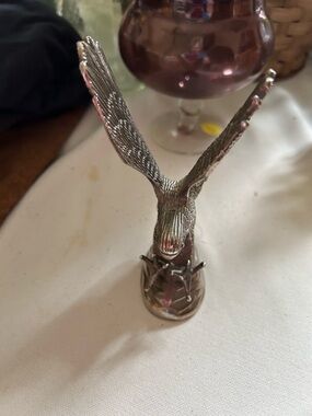 Silver-Tone Eagle Figurine Decorative Statue